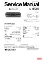 Technics - RSTR-280 - Service manual 